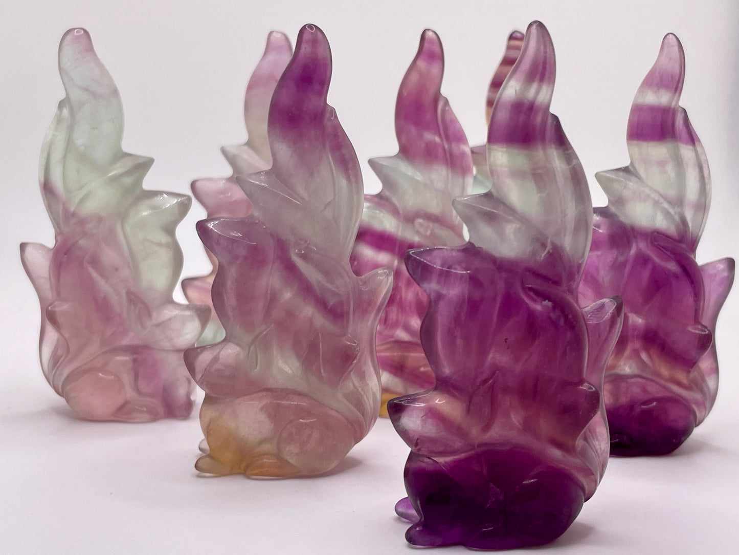 Candy Fluorite Nine Tailed Fox Carving || Fluorite Nine Tailed Carving