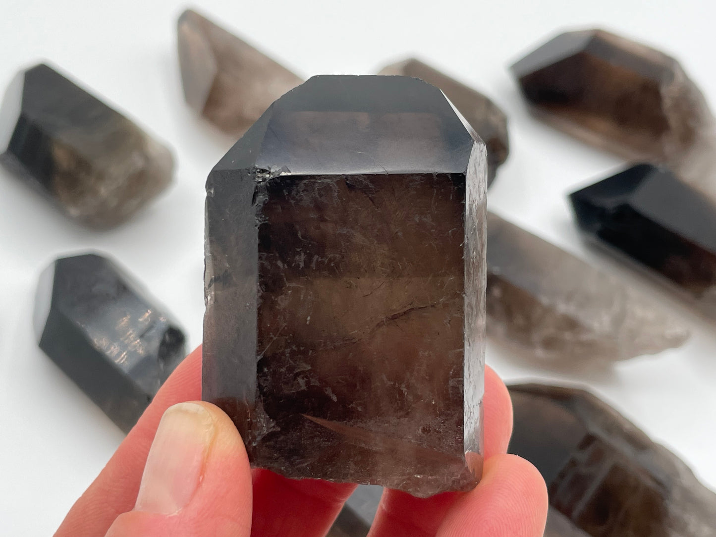 Raw Smoky Quartz Point || Polished Tip Smoky Quartz Wholesale Lot || Smoky Quartz Points Bulk Lot #3