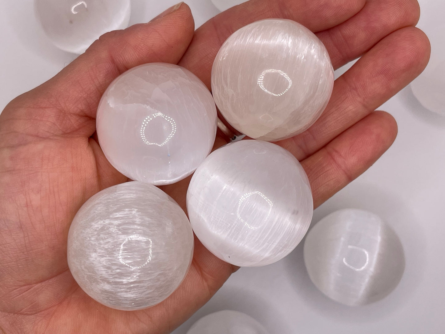 Satin Spar Sphere || Selenite Crystal Sphere