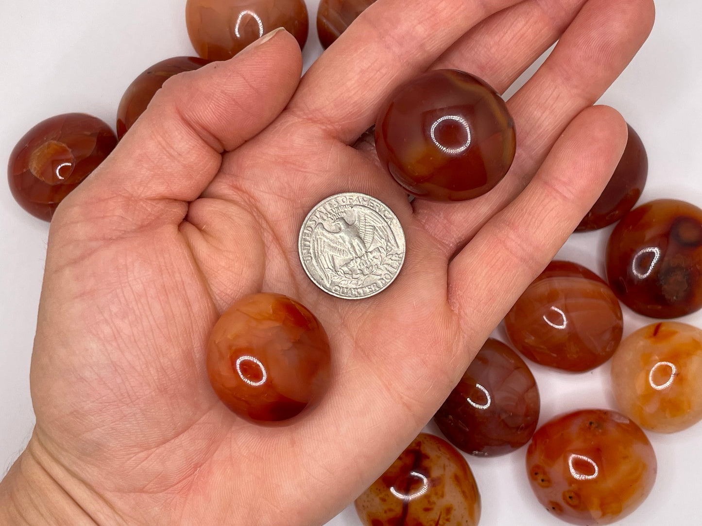 Carnelian Tumble || Natural Carnelian Pebble || Carnelian Mini Palm Stone