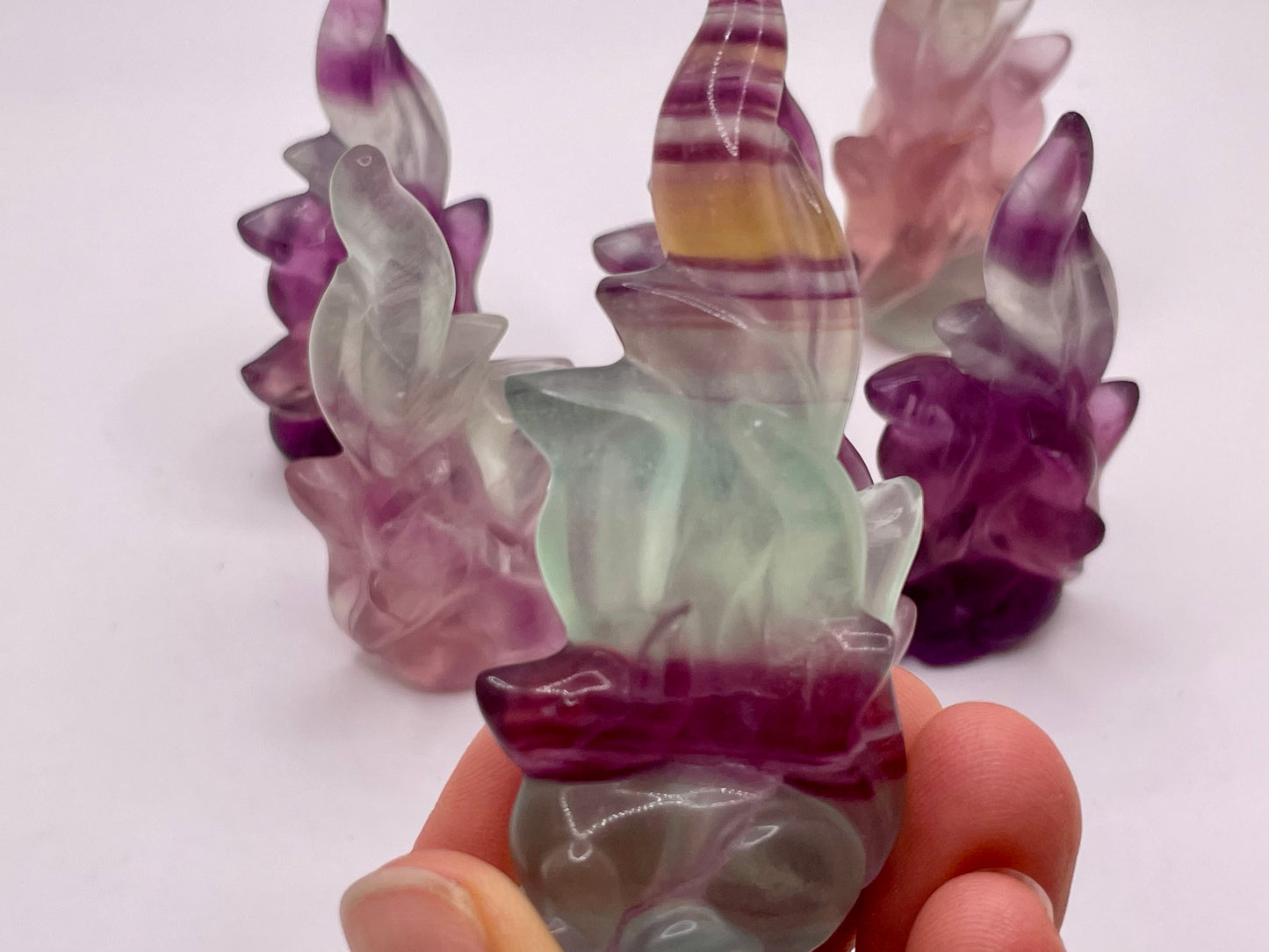Candy Fluorite Nine Tailed Fox Carving || Fluorite Nine Tailed Carving