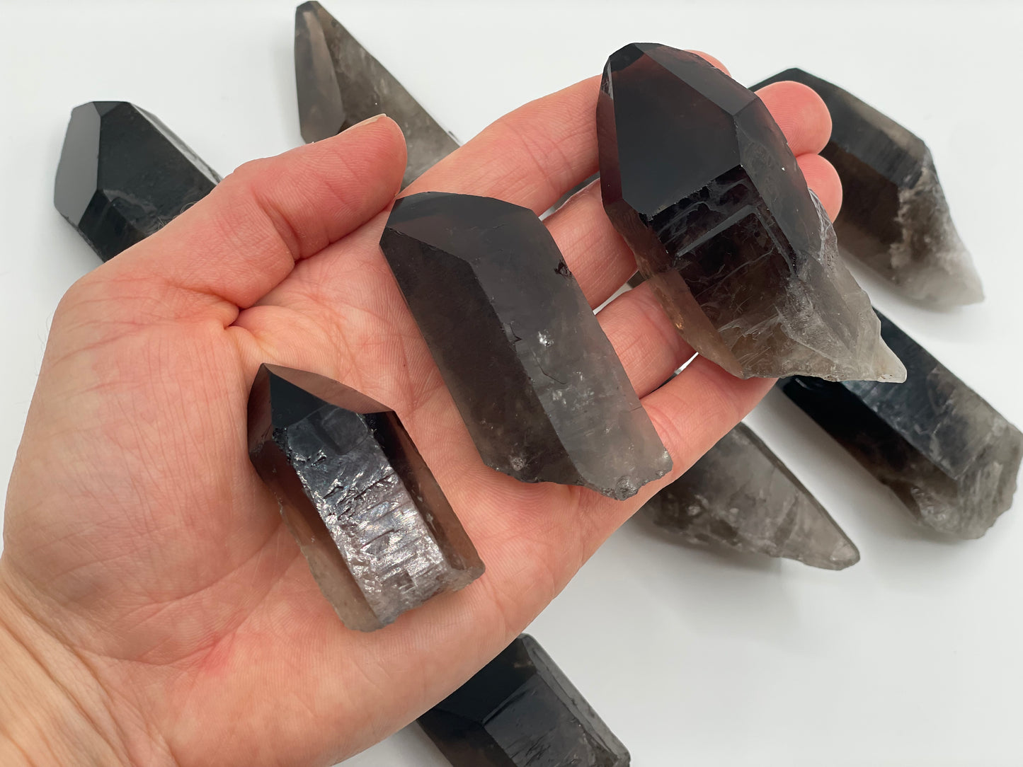 Raw Smoky Quartz Point || Polished Tip Smoky Quartz Wholesale Lot || Smoky Quartz Points Bulk Lot #3