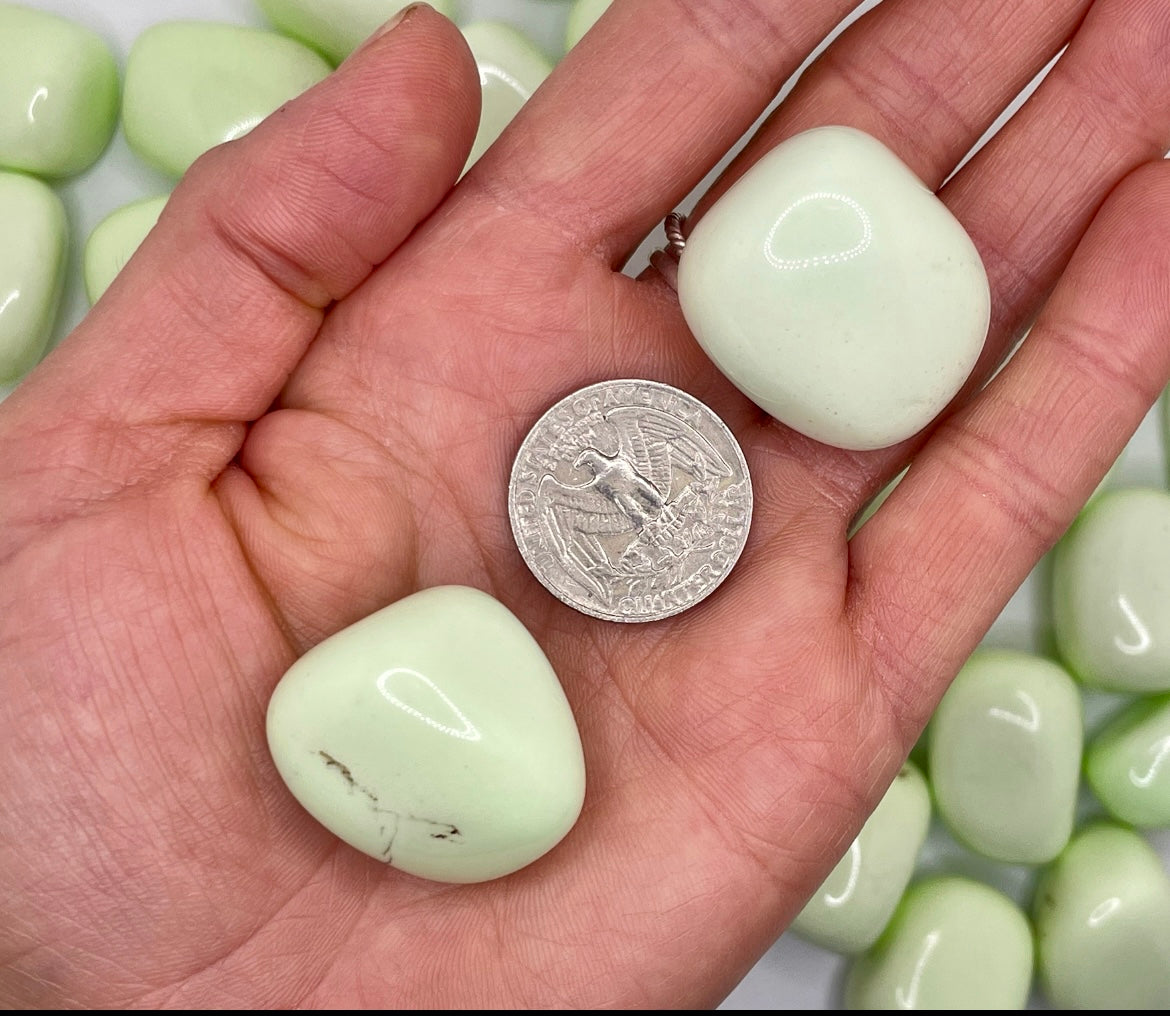 Lemon Chrysoprase Tumble || Lemon Chrysoprase Stone || Lemon Chrysoprase Tumbled Stone