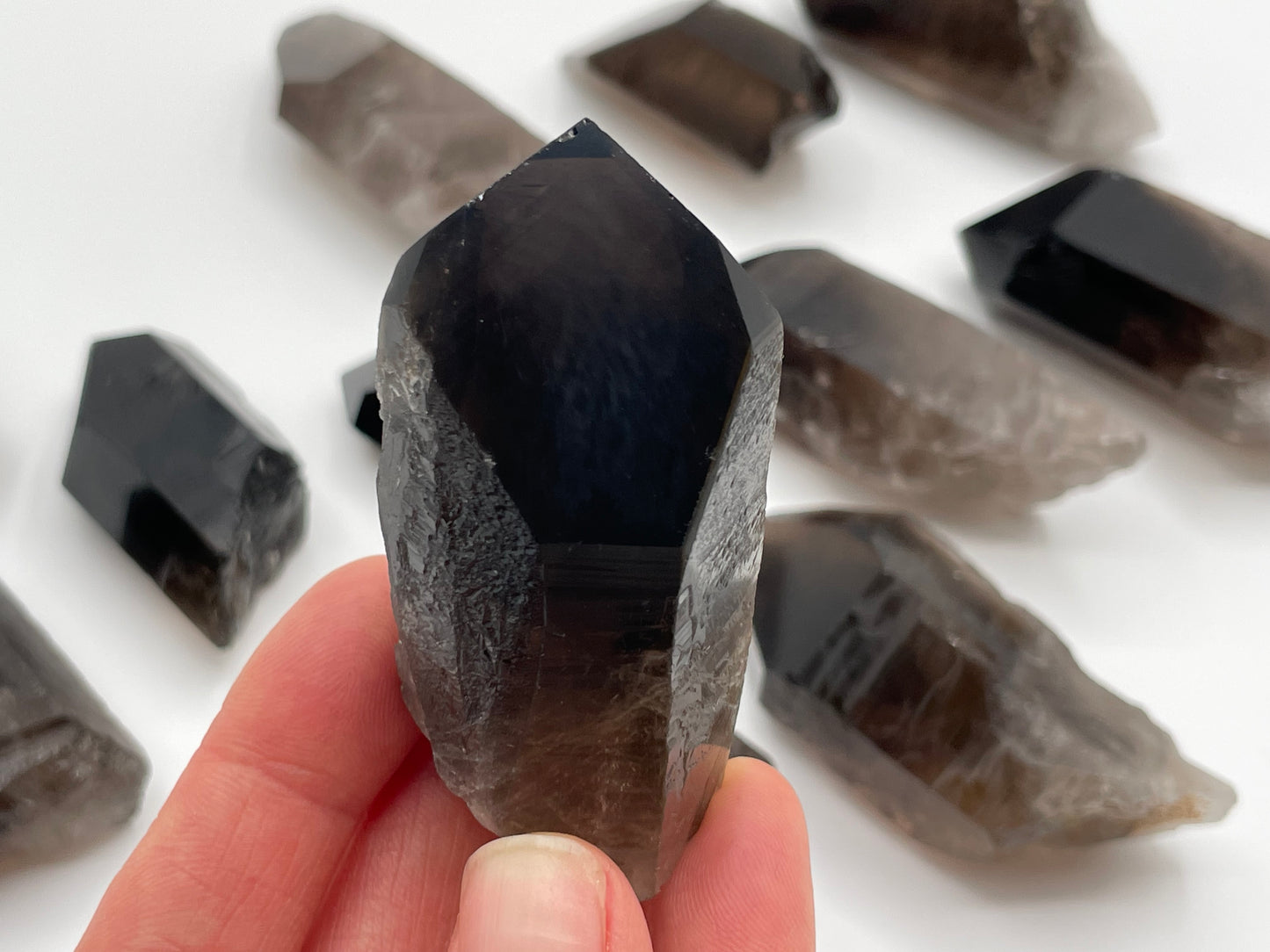 Raw Smoky Quartz Point || Polished Tip Smoky Quartz Wholesale Lot || Smoky Quartz Points Bulk Lot #3