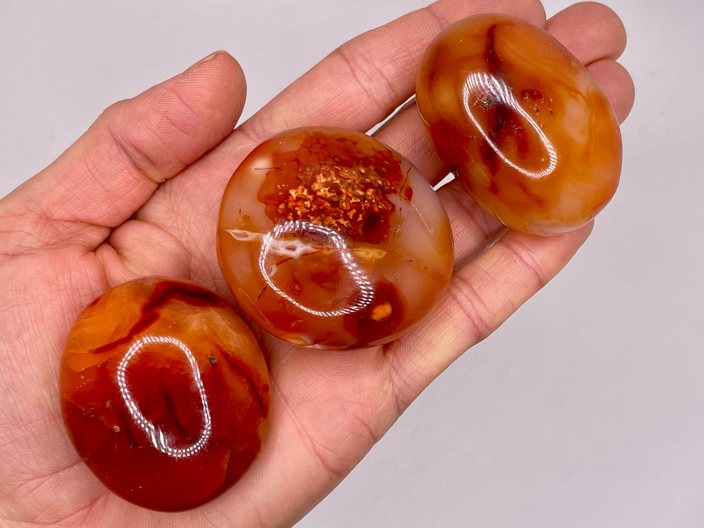 Carnelian Palm Stone || Carnelian Stone || Carnelian Polished Stone
