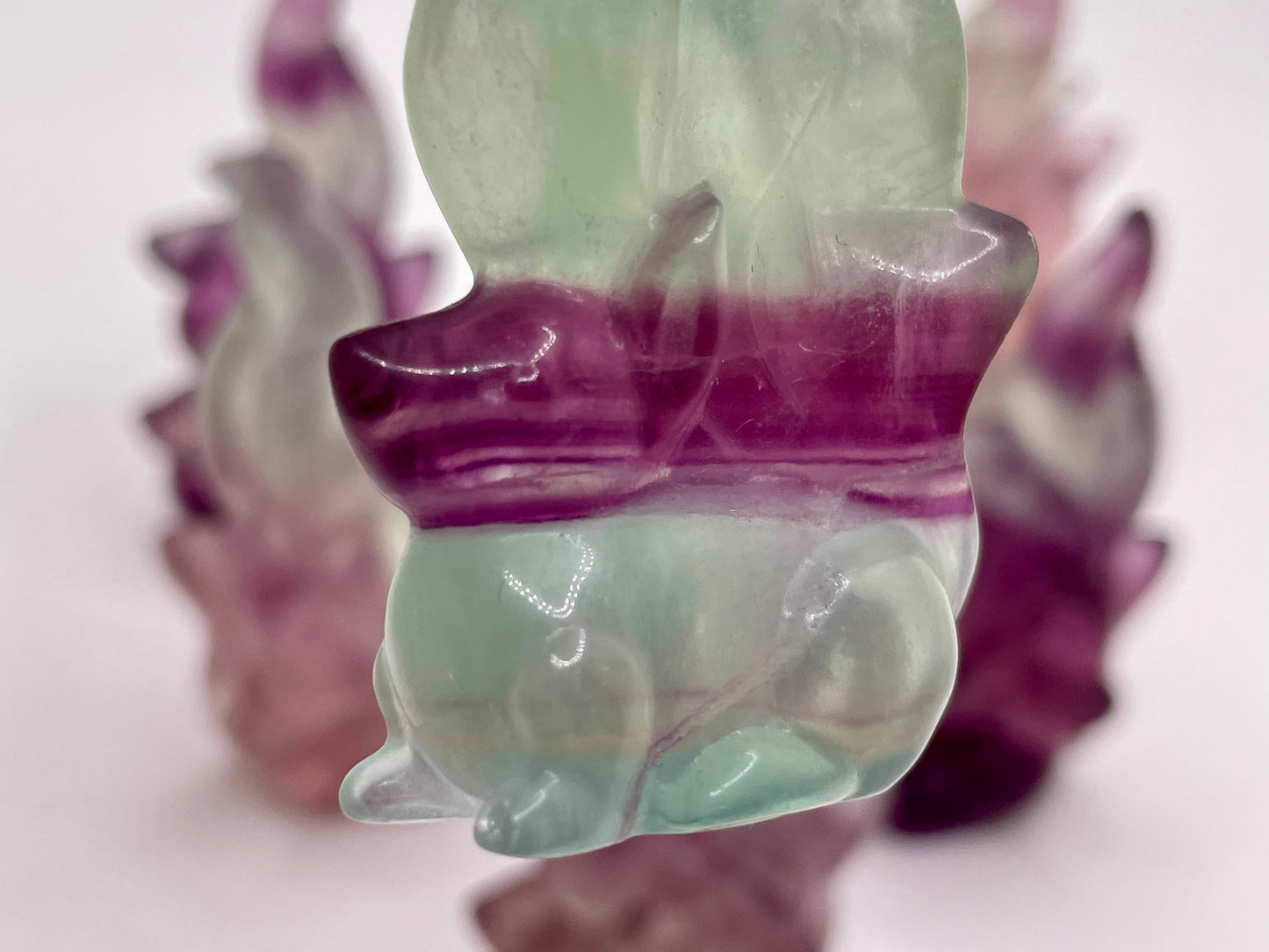 Candy Fluorite Nine Tailed Fox Carving || Fluorite Nine Tailed Carving