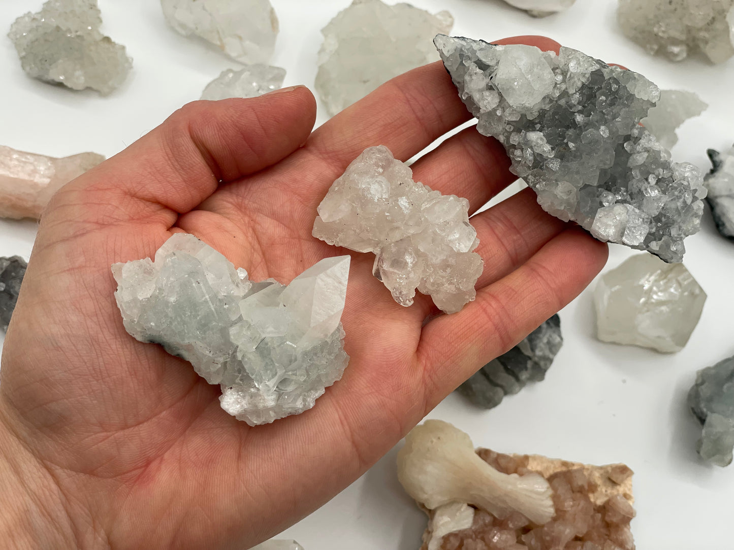 Raw Apophyllite, Faden Quartz, Stilbite and Chalcedony Lot || Apophyllite Wholesale Lot || Apophyllite Bulk Lot #4