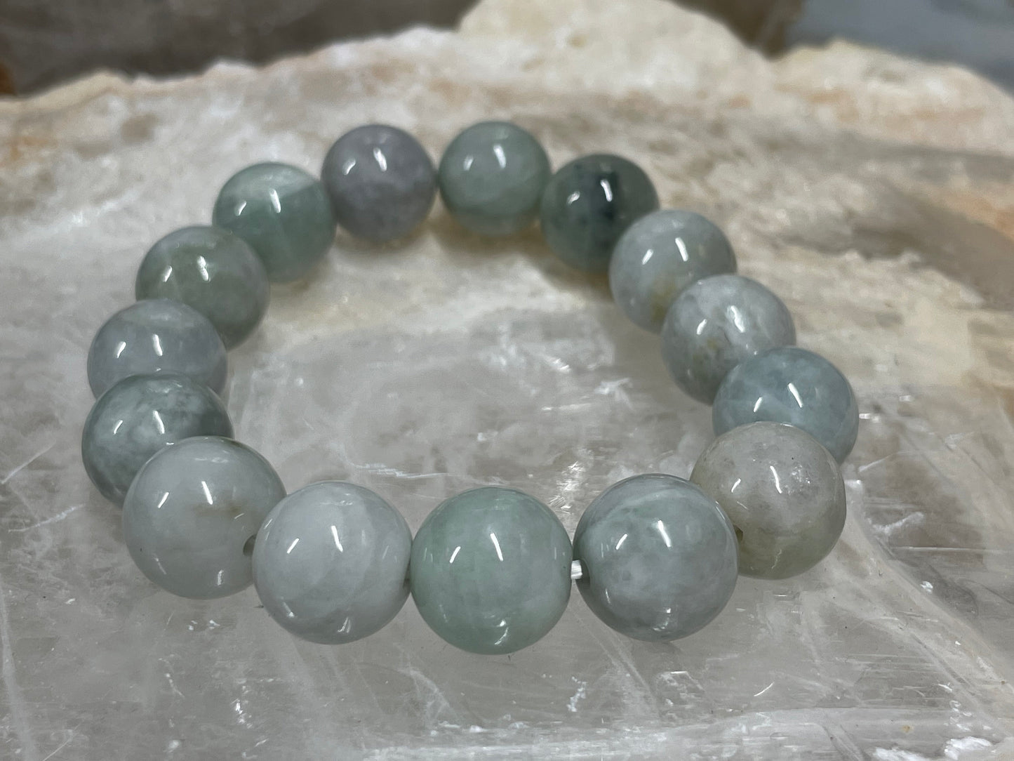 Jade Crystal Bracelet || Jade Chunky Beaded Bracelet || Jade Crystal Jewelry