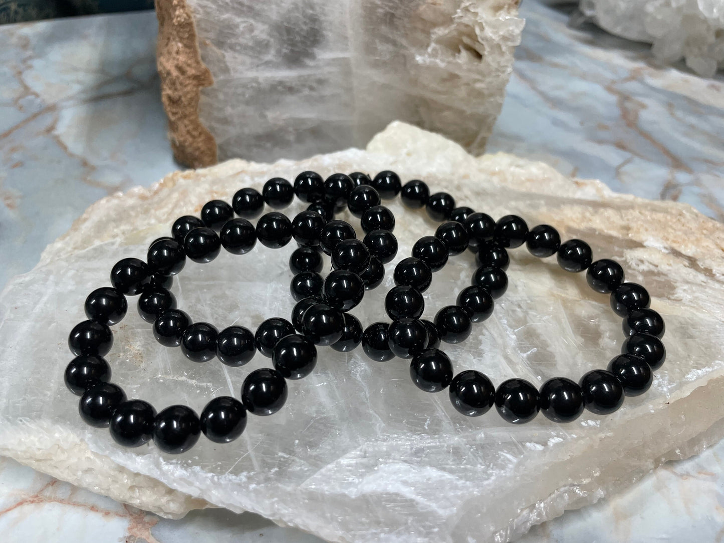 Black Tourmaline Bracelet || Black Tourmaline Crystal Bracelet || Black Tourmaline Crystal Jewelry || Pick Your Size