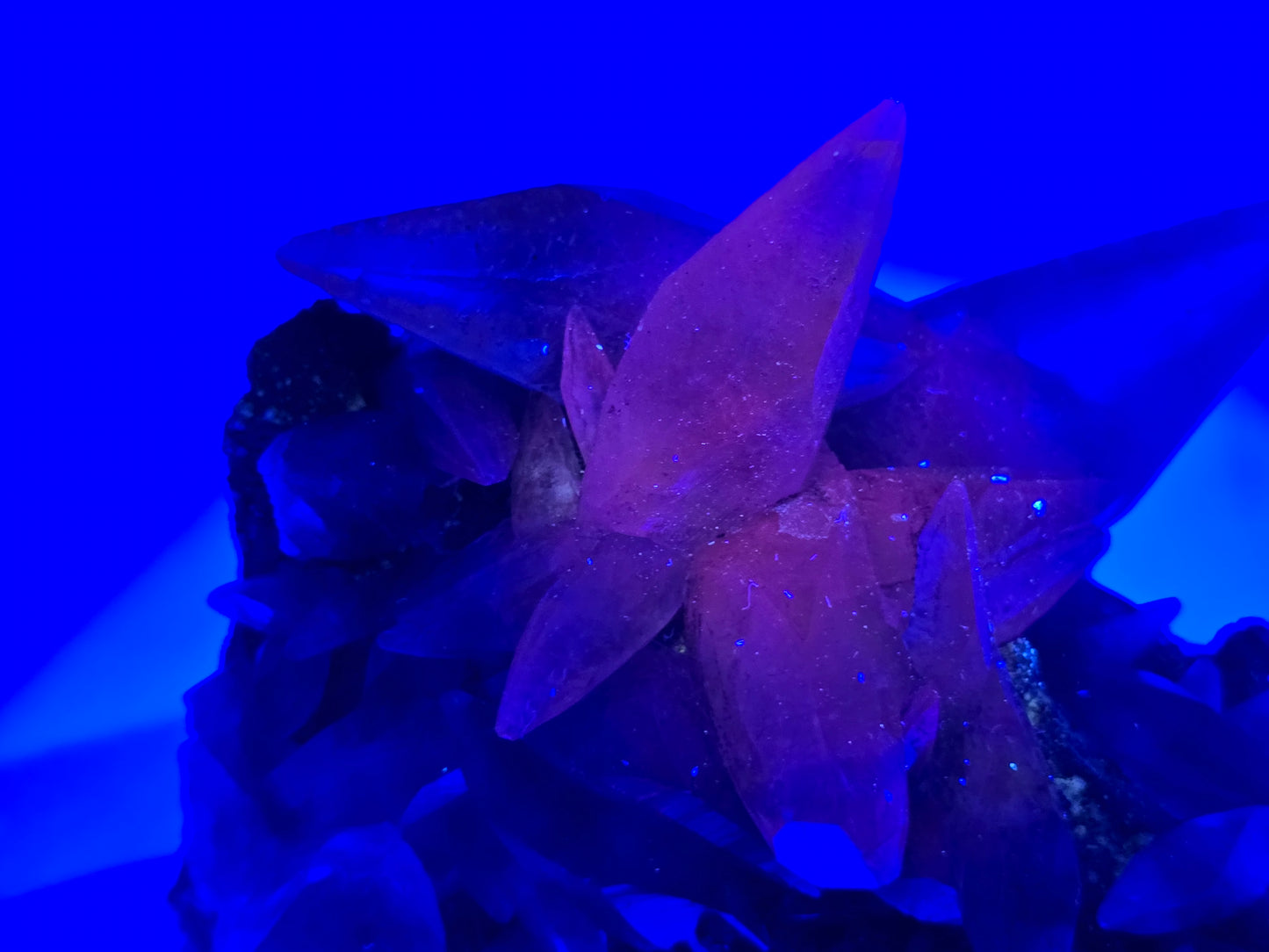 Sweetwater Calcite Cluster with Chalcopyrite and Phantoms || #89