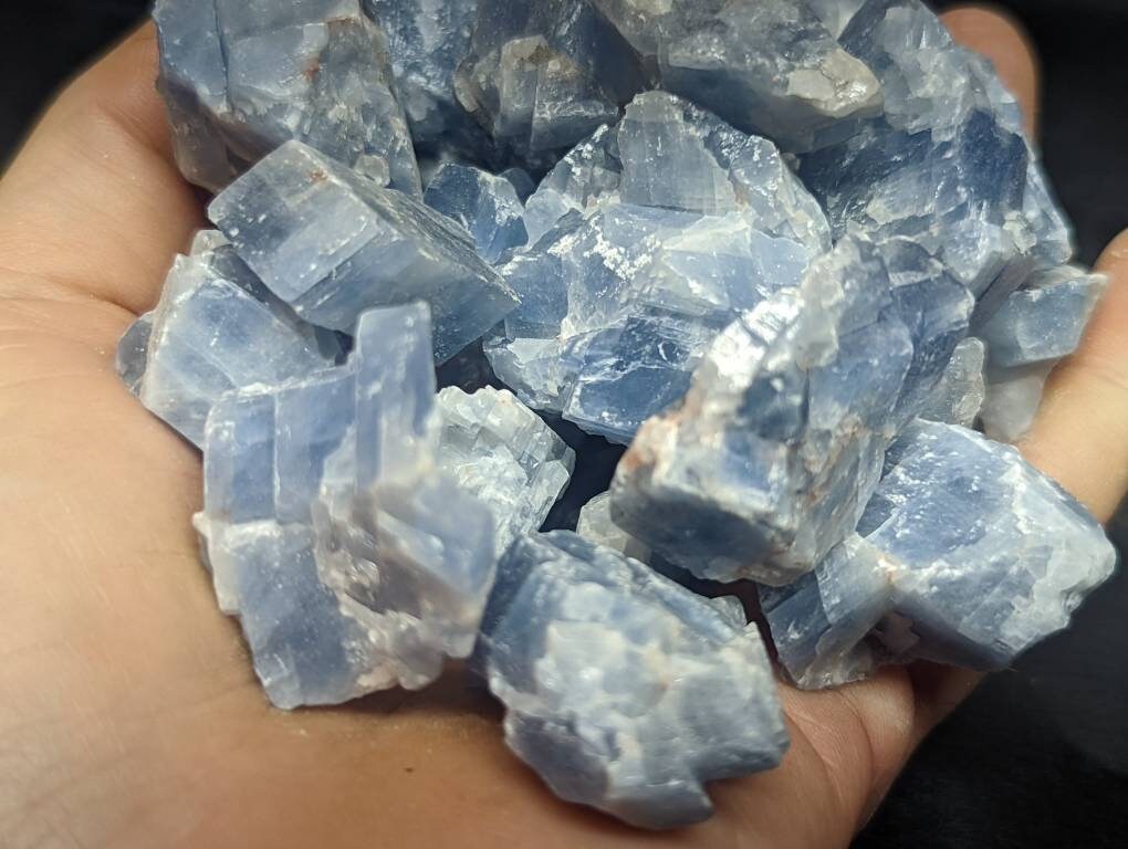 Raw Blue Calcite Crystal || Rough Blue Calcite Chunk ||
