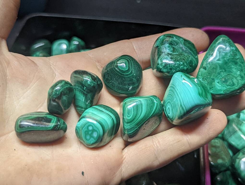 AA Tumbled Malachite || Pick Your Size|| Malachite Crystal Stone from the Congo