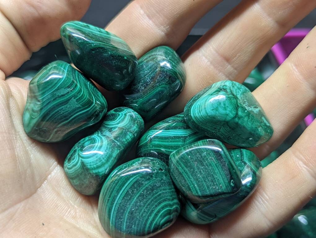 AA Tumbled Malachite || Pick Your Size|| Malachite Crystal Stone from the Congo