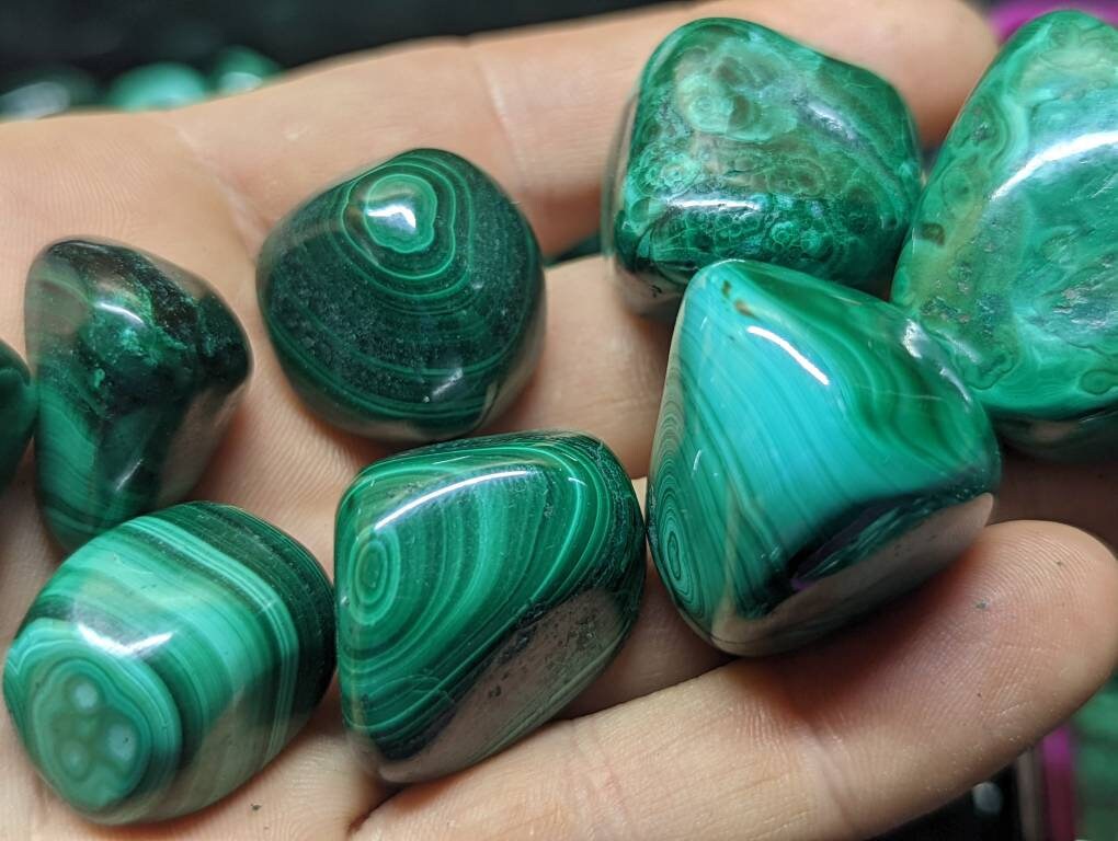 AA Tumbled Malachite || Pick Your Size|| Malachite Crystal Stone from the Congo