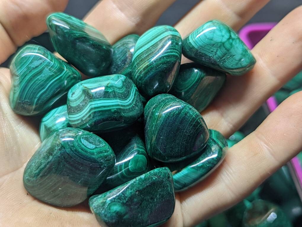 AA Tumbled Malachite || Pick Your Size|| Malachite Crystal Stone from the Congo