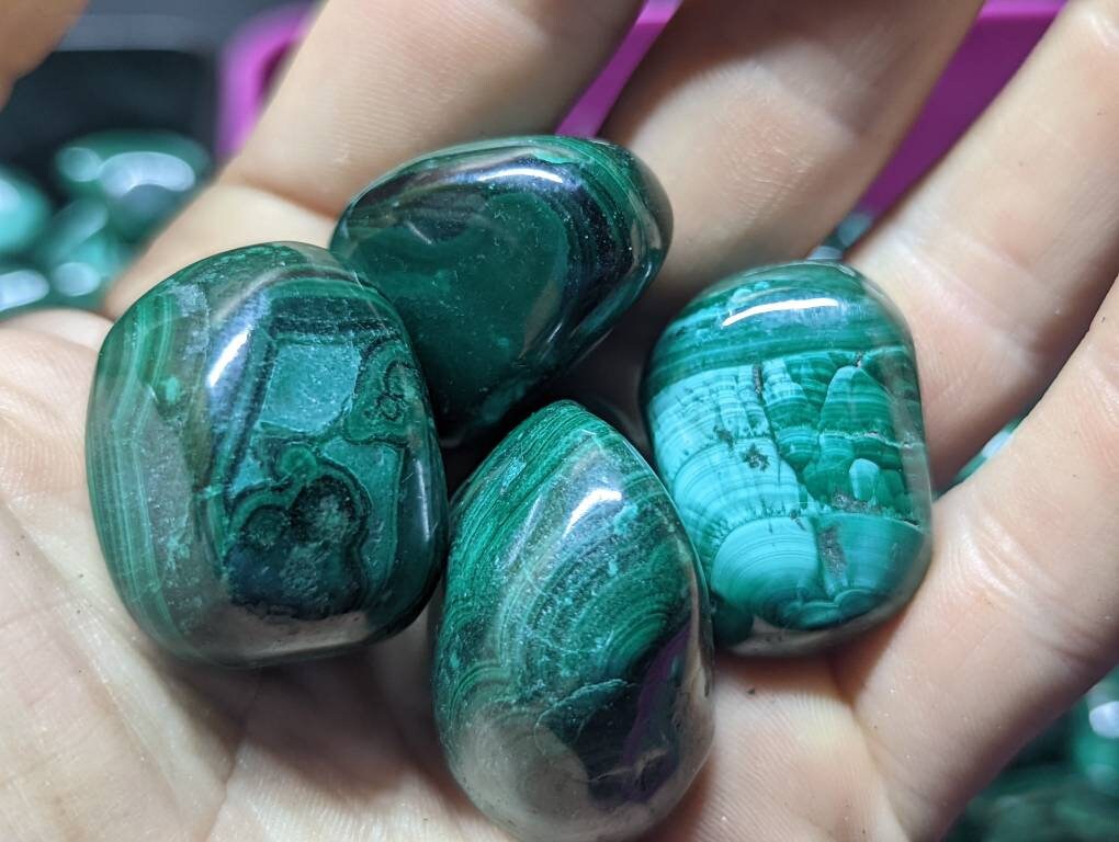 AA Tumbled Malachite || Pick Your Size|| Malachite Crystal Stone from the Congo
