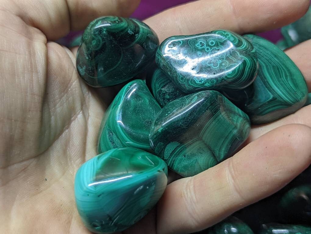 AA Tumbled Malachite || Pick Your Size|| Malachite Crystal Stone from the Congo