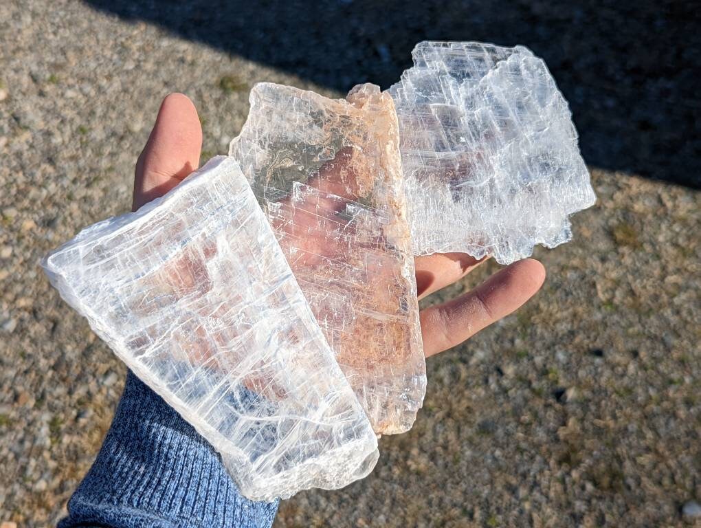 Bulk Mid Grade True Selenite Plates, Selenite Crystal , Utah Selenite Plates || Stand Alone Charging Plates 1-20lb lots