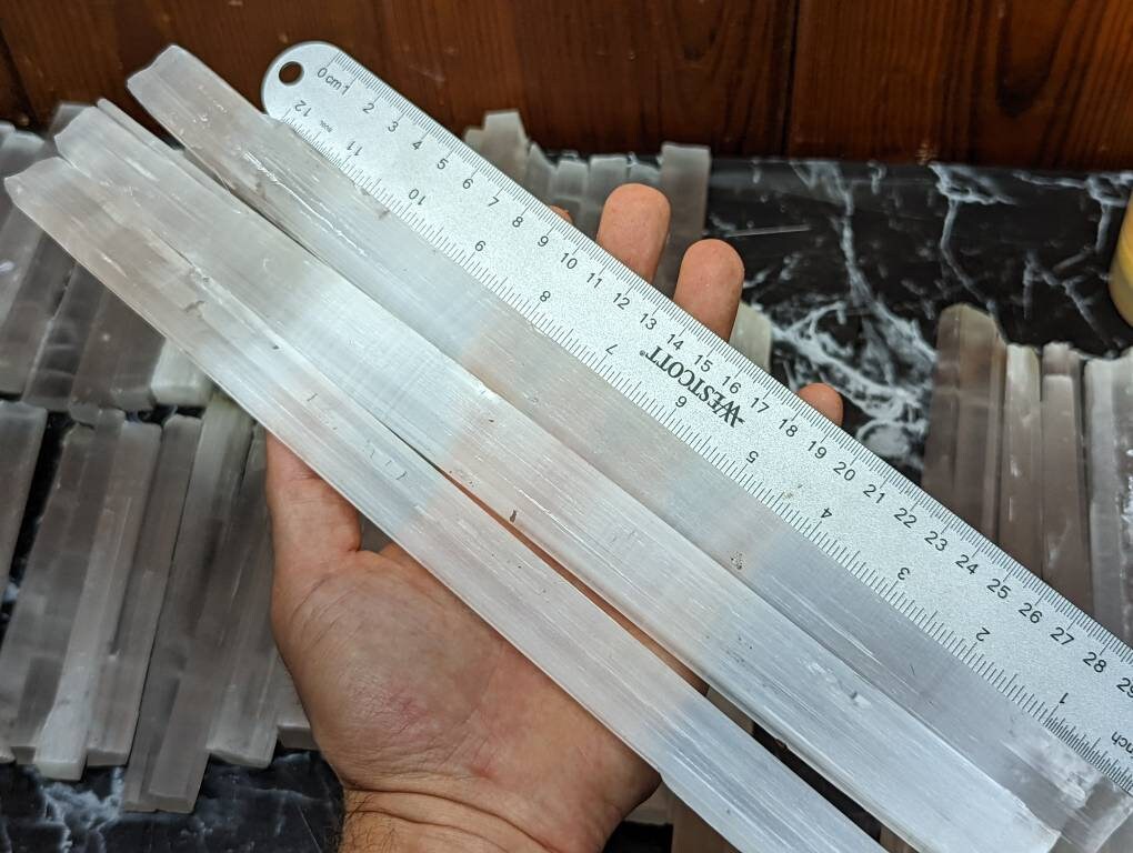 Selenite Wand || Raw Selenite Crystal Wand || White Selenite Crystal Stick || Selenite Wands || Pick Your Size || 1-13 inches