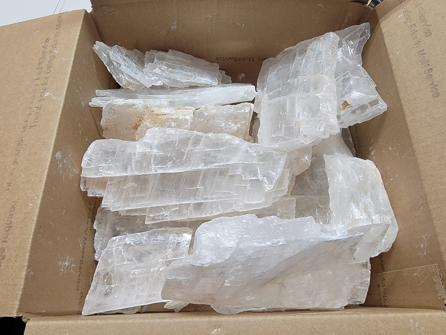 C grade 10 or 20lb True Selenite Box || Selenite Crystal Box