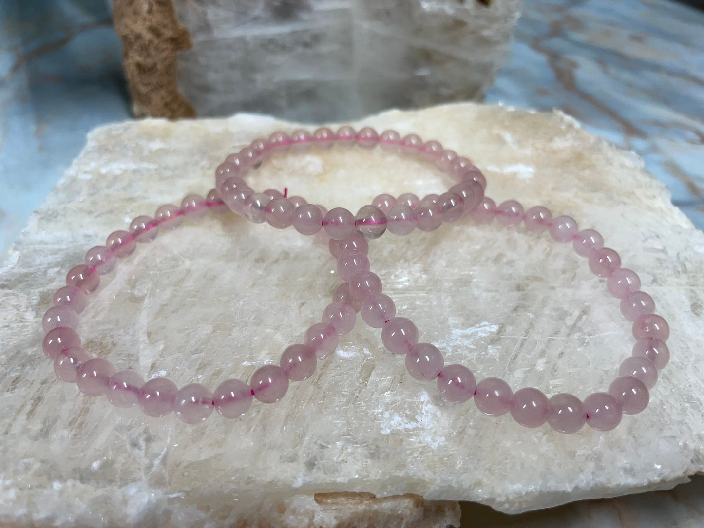 Rose Quartz Crystal Bracelet || Rose Quartz Beaded Bracelet || Rose Quartz Crystal Jewelry || Pick Your Size