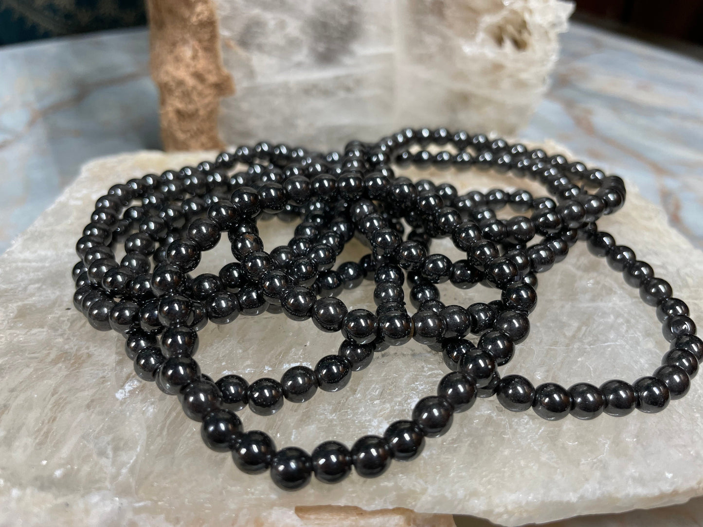 Hematite Crystal Bracelet || Hematite Beaded Bracelet || Hematite Crystal Jewelry || Pick Your Size