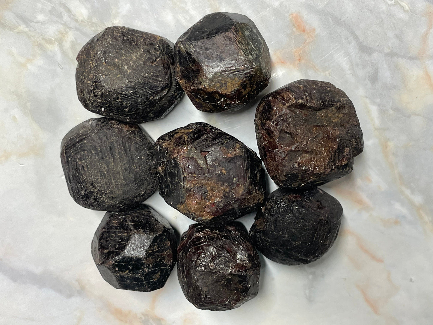 Semi Polished Garnet Crystal Stone