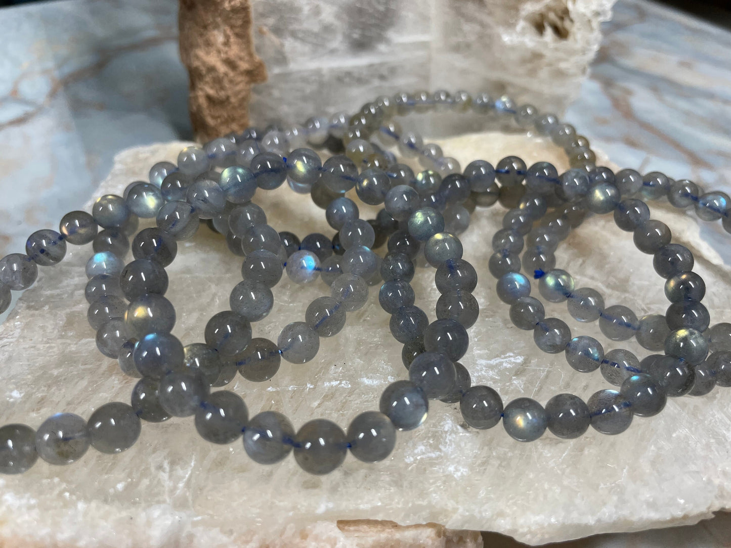 Blue Flash Labradorite Crystal Bracelet || Labradorite Beaded Bracelet || Labradorite Crystal Jewelry || Pick Your Size