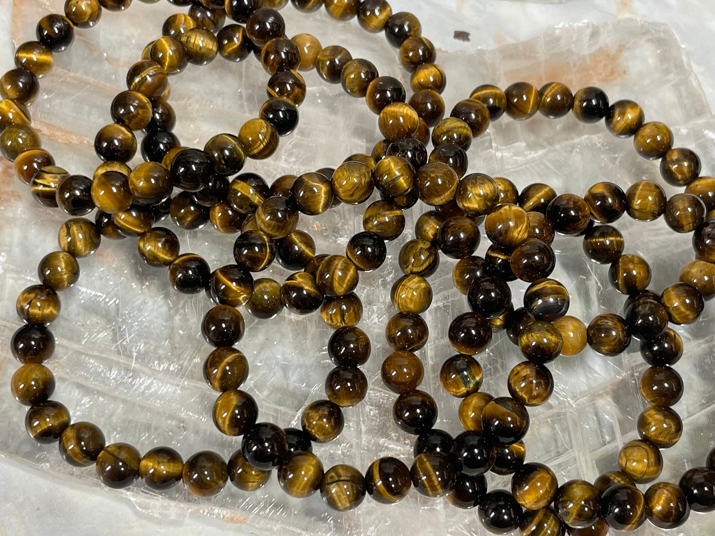 Tigers Eye Crystal Bracelet || Tigers Eye Beaded Bracelet || Tigers Eye Crystal Jewelry || Pick Your Size