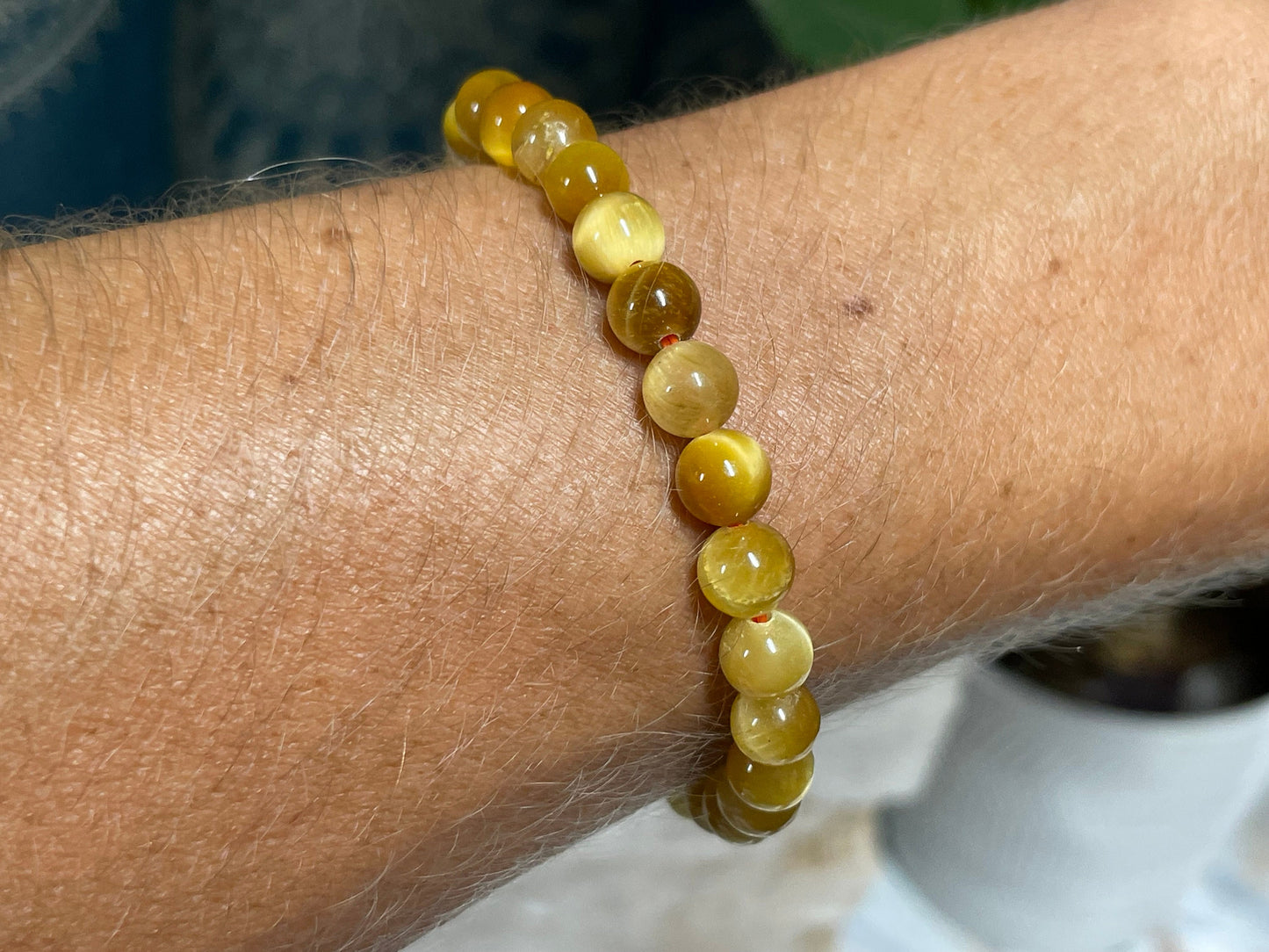 Yellow Tigers Eye Crystal Bracelet || Yellow Tigers Eye Beaded Bracelet || Yellow Tigers Eye Crystal Jewelry