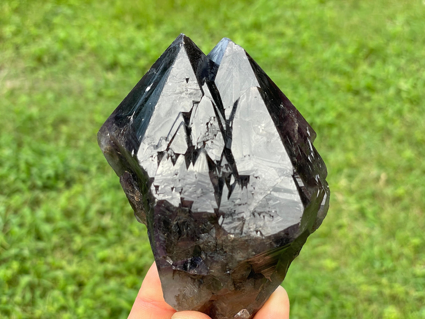 Brazilian Deep Purple Amethyst || Raw Elestial Amethyst Crystal || Purple Amethyst || Hematite Amethyst Crystal