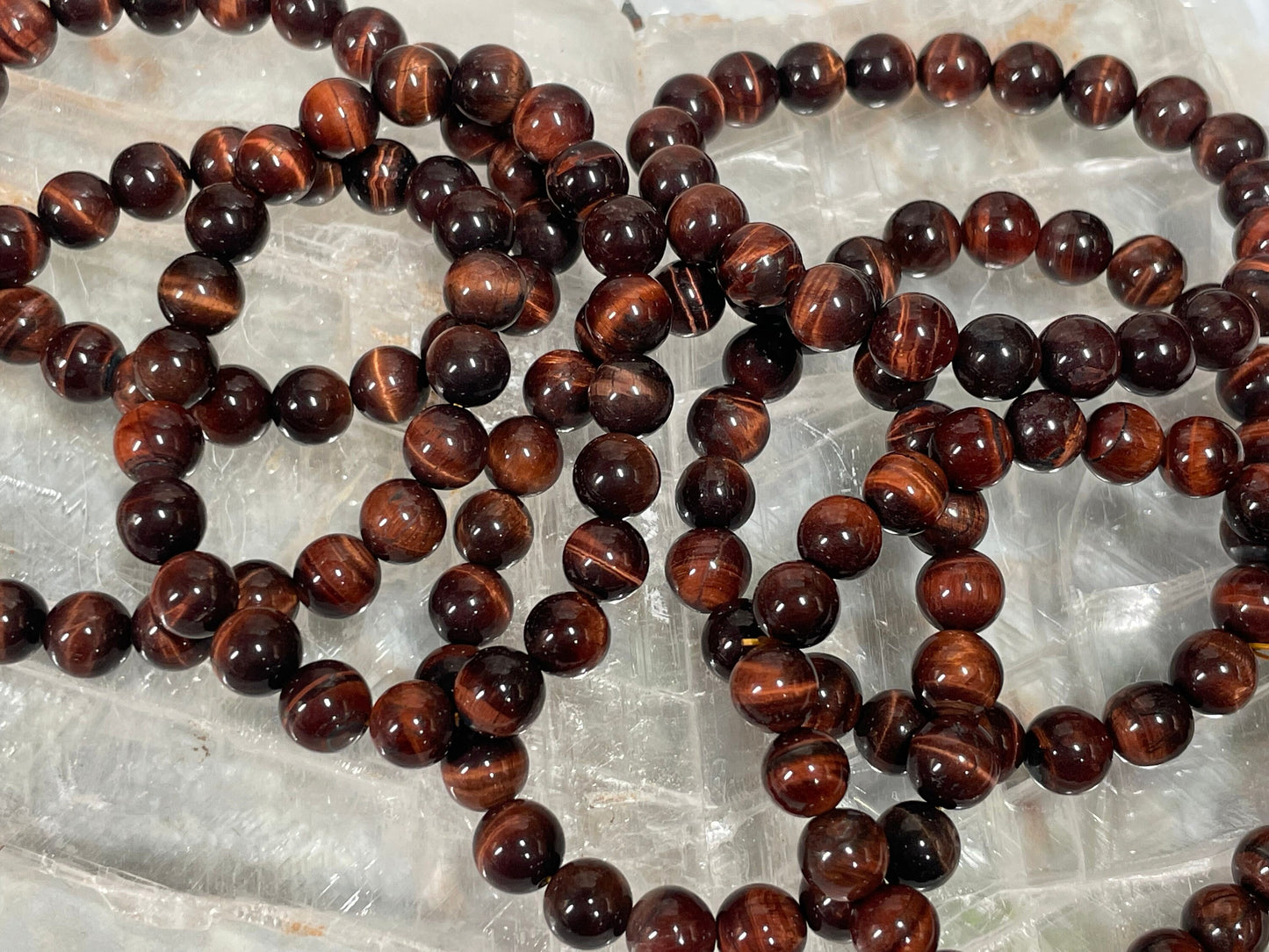 Red Tigers Eye Crystal Bracelet || Red Tigers Eye Beaded Bracelet || Red Tigers Eye Crystal Jewelry ||