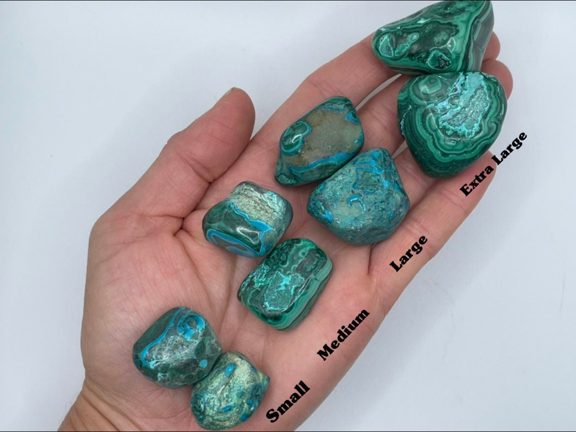 Malachite and Chrysocolla Tumble || Malachite and Chrysocolla Stone || Malachite and Chrysocolla Tumbled Stone || Pick your size