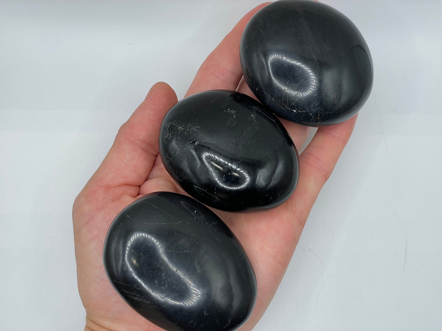 Black Tourmaline Palm Stone || Natural Black Tourmaline Palm Stone