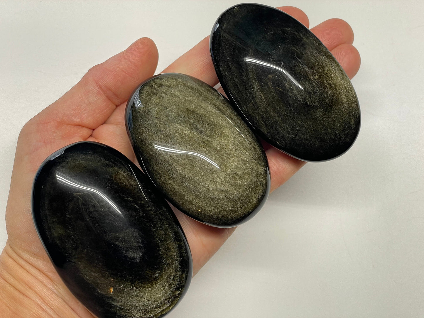 Gold Sheen Obsidian Palm Stone || Natural Gold Sheen Obsidian Palm Stone || Obsidian Palm Stone || Pick Your Size