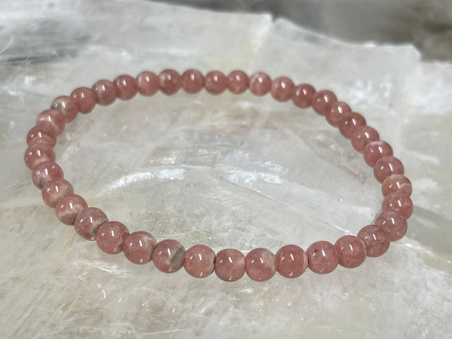 Rhodochrosite Crystal Bracelet || Rhodochrosite Beaded Bracelet || Rhodochrosite Crystal Jewelry || Pick Your Size