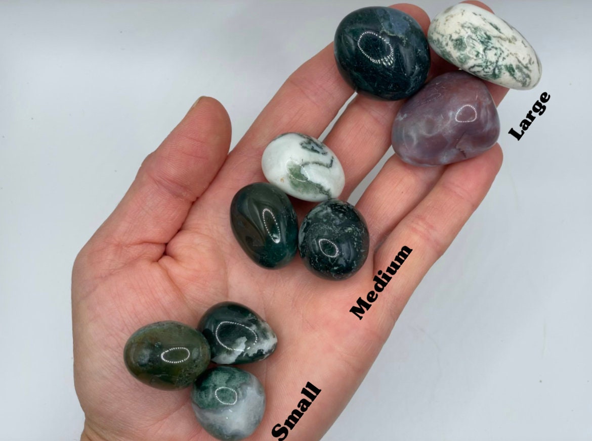 Moss Agate Tumble || Moss Agate Stone || Moss Agate Tumbled Stone || Pick your size
