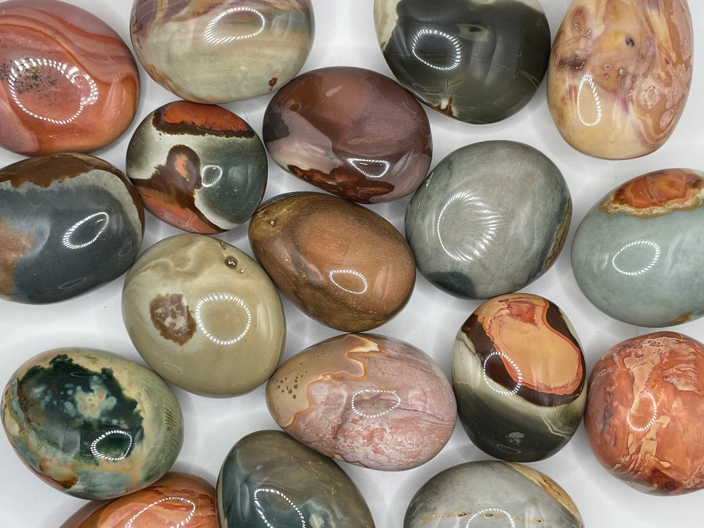Polychrome Jasper Palm Stone || Natural Polychrome Jasper Palm Stone