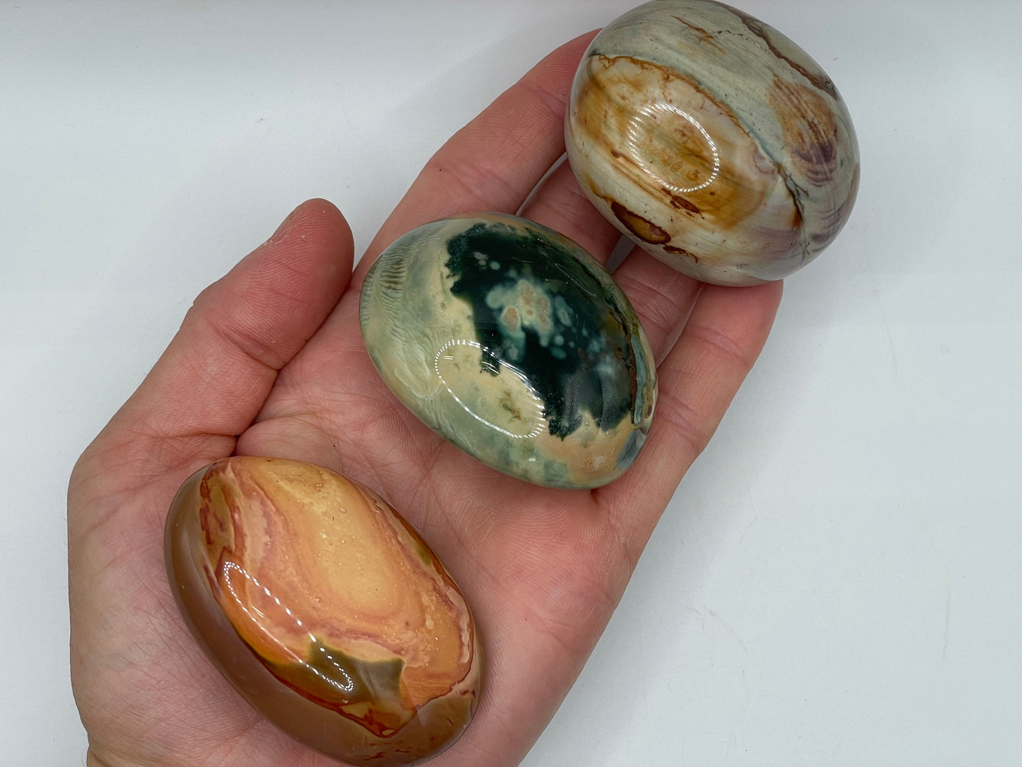 Polychrome Jasper Palm Stone || Natural Polychrome Jasper Palm Stone