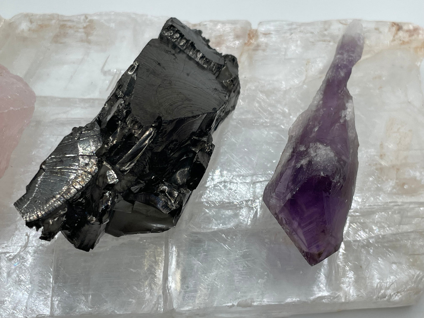 Balanced & Awakening Crystal Set || Crystal Gift Set || Selenite, Shungite, Amethyst and Rose Quartz Set