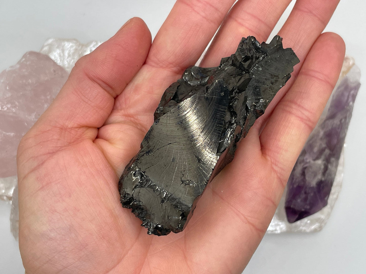 Balanced & Awakening Crystal Set || Crystal Gift Set || Selenite, Shungite, Amethyst and Rose Quartz Set