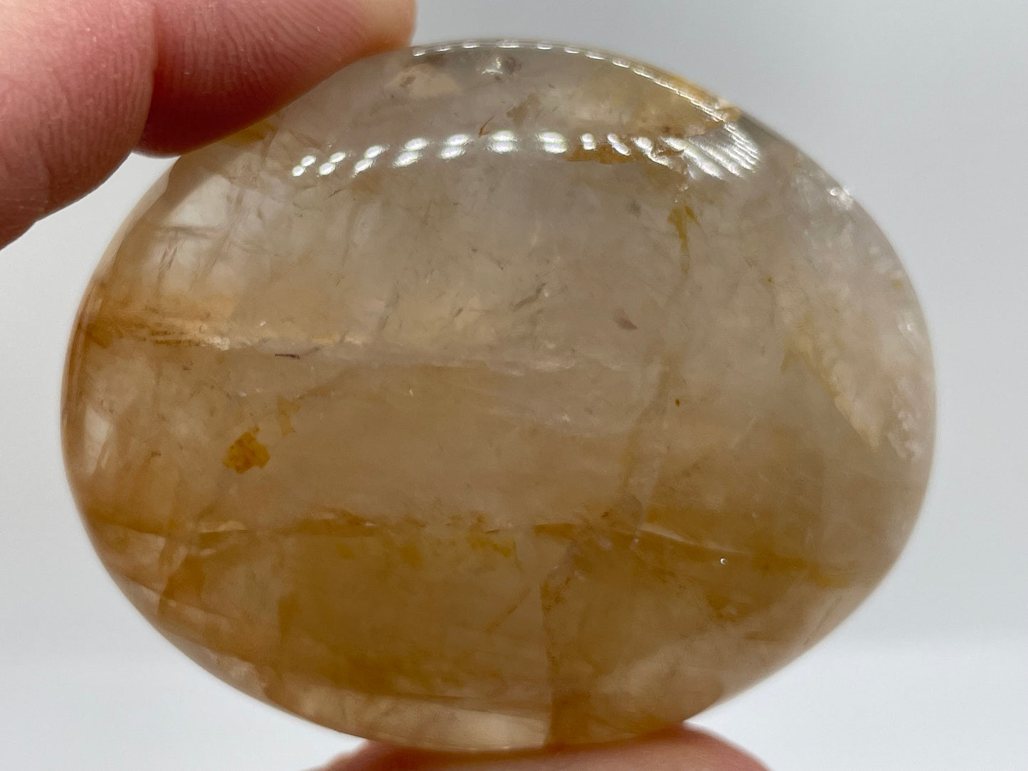Golden Healer Palm Stone || Golden Healer Quartz Crystal Palm Stone || Polished Golden Healer Palm Stone