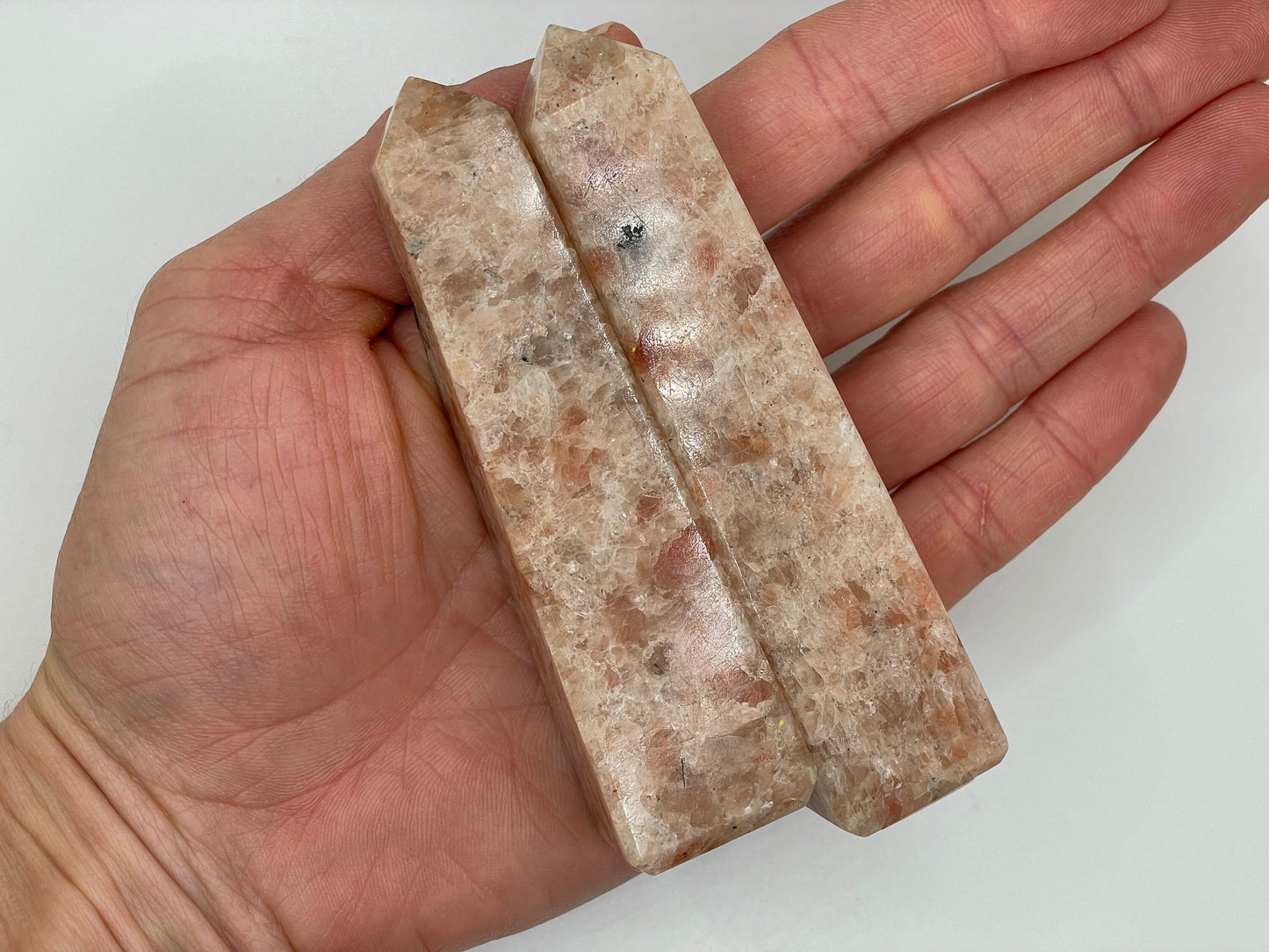 Sunstone Towers || Natural Sunstone with Black Tourmaline Towers || Choose Your Size