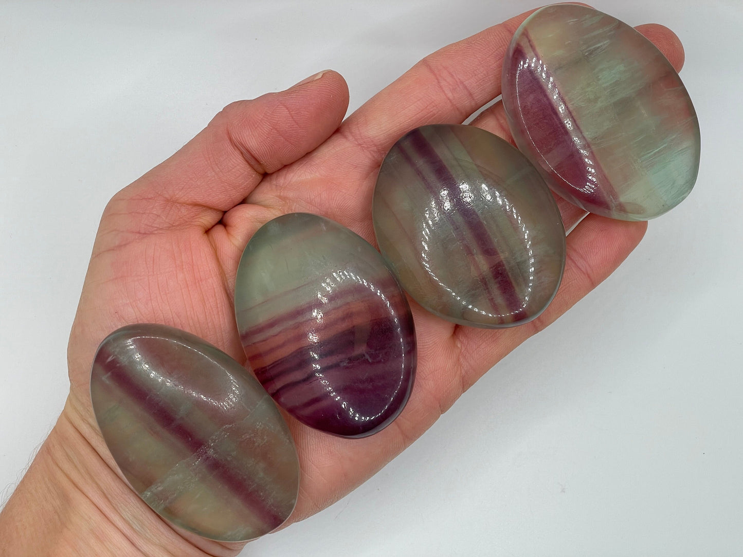 Candy Fluorite Palm Stone || Fluorite Palm Stone || Candy Fluorite Crystal || Choose Your Size!