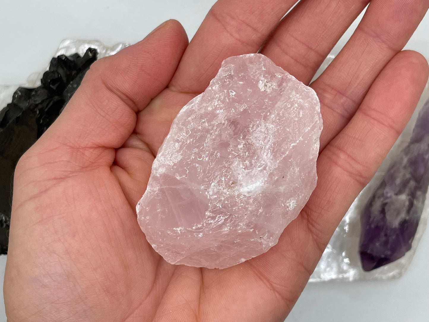 Balanced & Awakening Crystal Set || Crystal Gift Set || Selenite, Shungite, Amethyst and Rose Quartz Set
