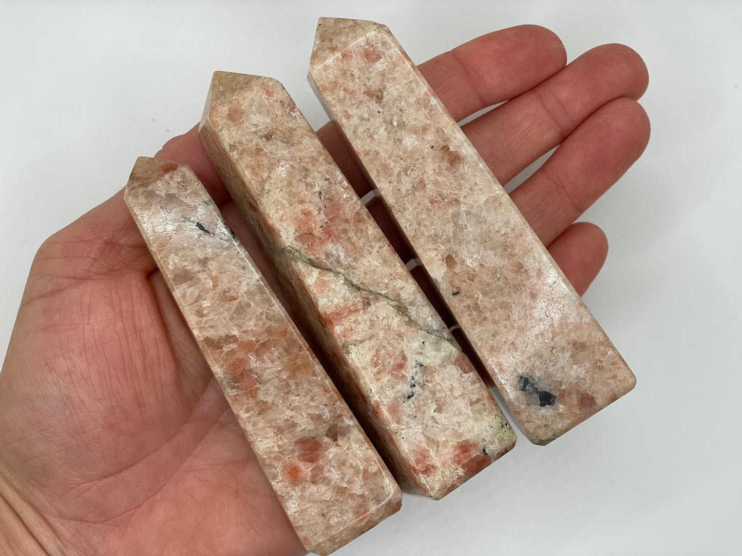 Sunstone Towers || Natural Sunstone with Black Tourmaline Towers || Choose Your Size