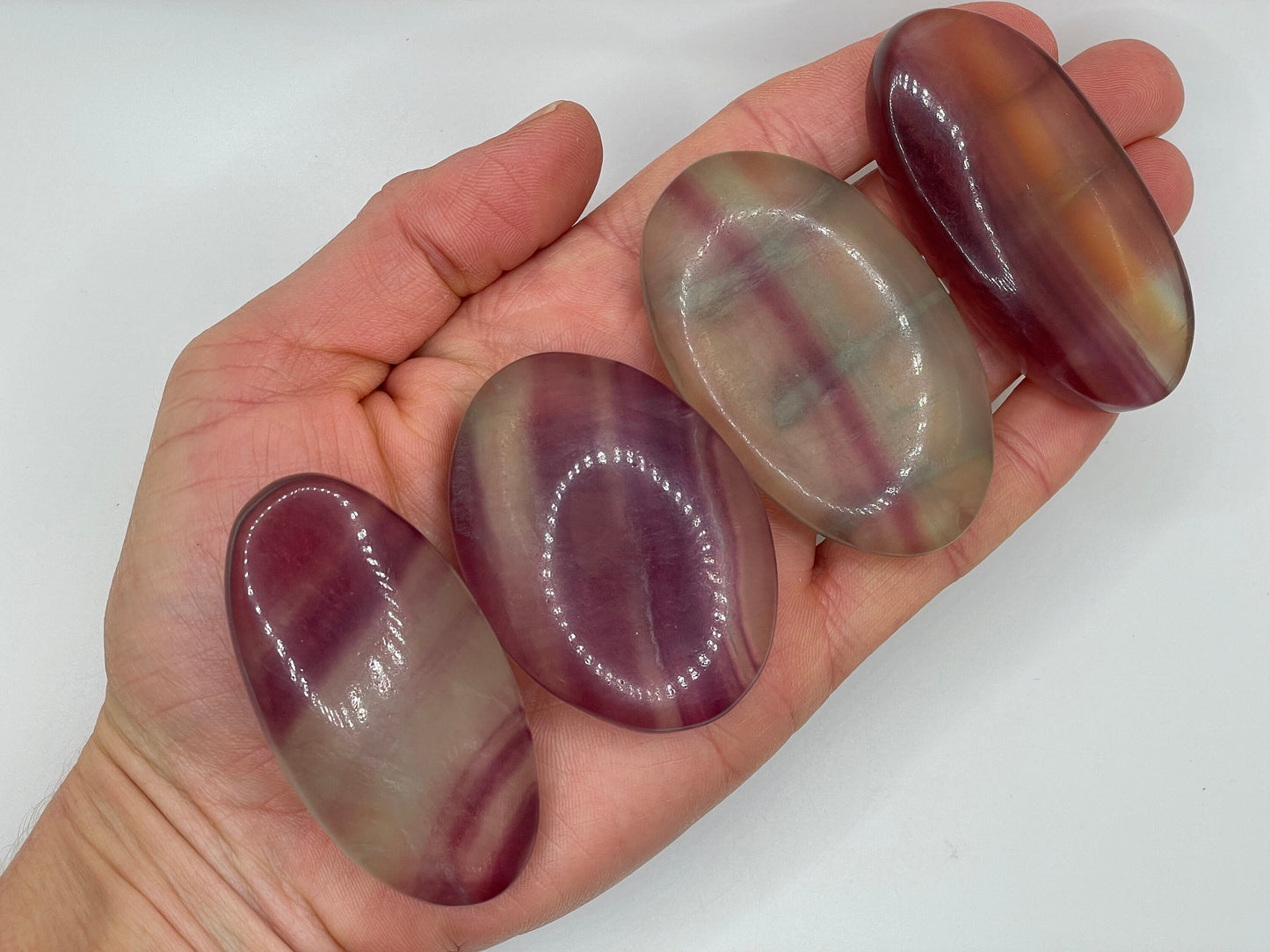 Candy Fluorite Palm Stone || Fluorite Palm Stone || Candy Fluorite Crystal || Choose Your Size!