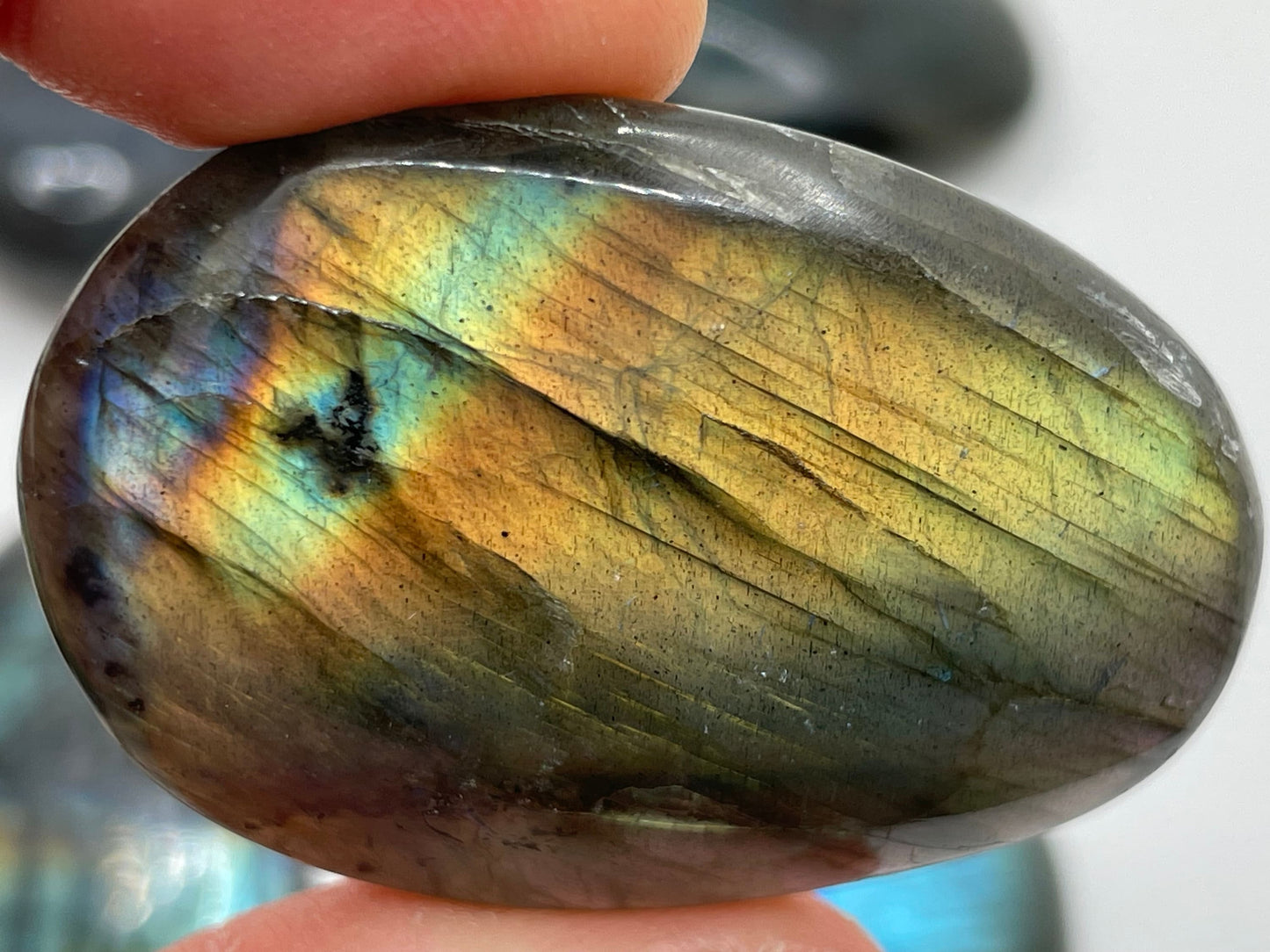 Labradorite Palm Stone || Flashy Labradorite Palm Stone || Labradorite Crystal Palm Stone || Polished Labradorite Palm Stone