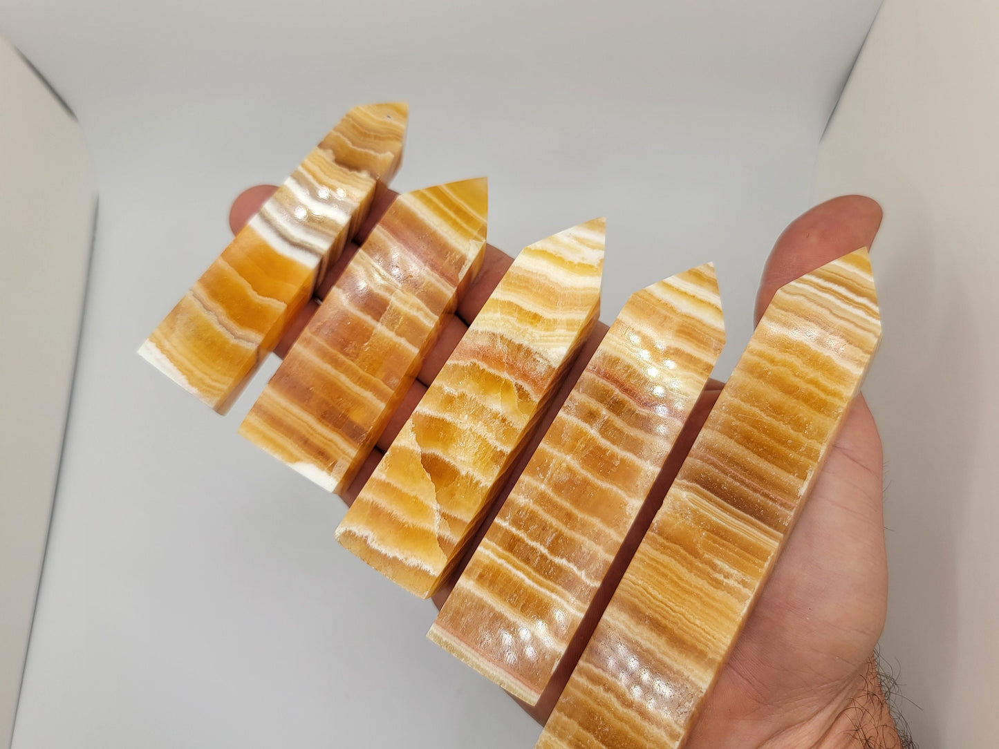 Orange Calcite Towers || Orange Calcite Crystal Tower || Banded Orange Calcite Tower || Choose Your Tower
