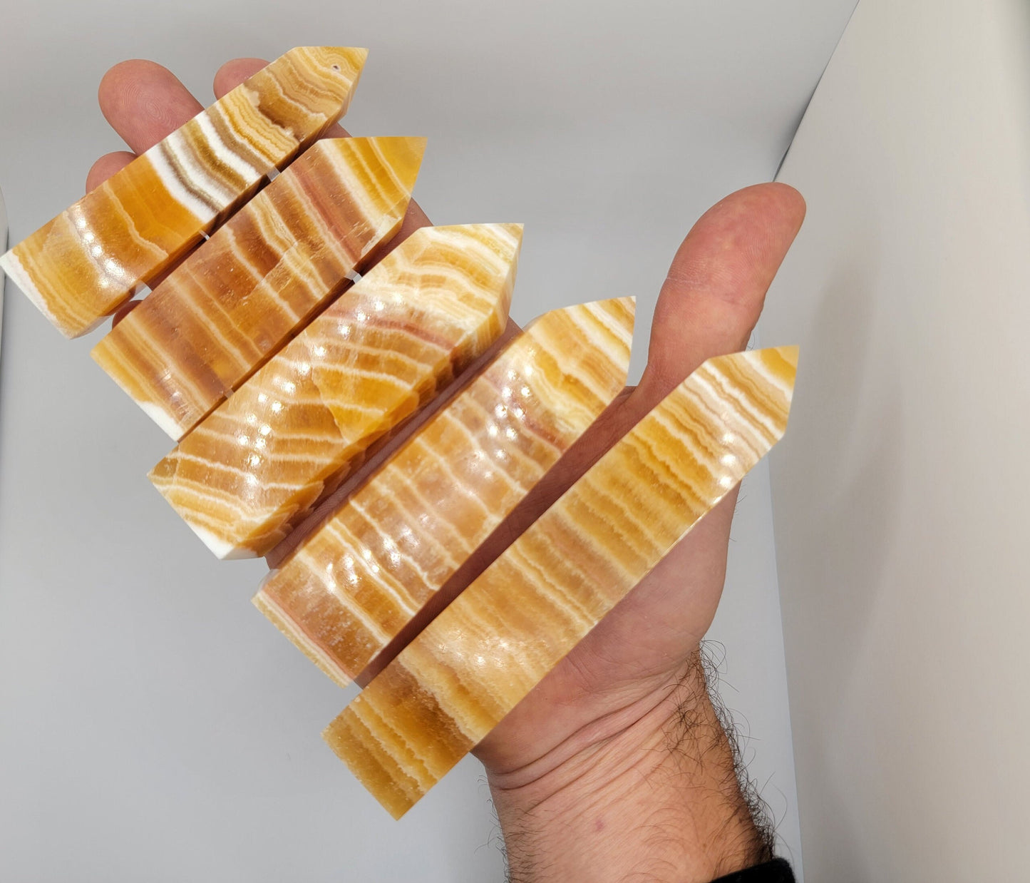 Orange Calcite Towers || Orange Calcite Crystal Tower || Banded Orange Calcite Tower || Choose Your Tower